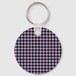 Zickzack Karo Lilac und Black Schlüsselanhänger