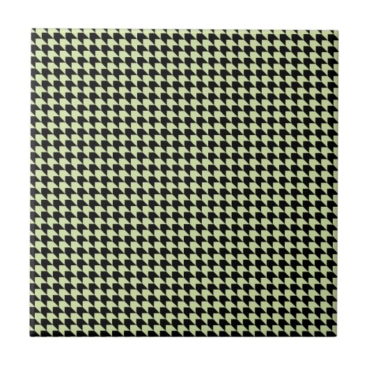 Zickzack Karos Minze und Schwarz Fliese (Vorderseite)