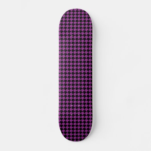 Zickzack Karos Pflaumen und Schwarz Skateboard (Vorderseite)