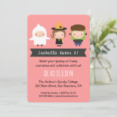 Zickzack Kinderhalloween-Geburtstags-Party Einladung (Stehend Vorderseite)