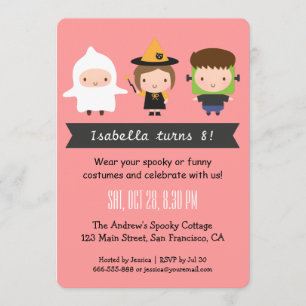 Zickzack Kinderhalloween-Geburtstags-Party Einladung