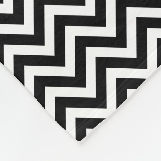 Zickzack, kleine Schwarz-Weiß-Größe Fleecedecke (Ecke)