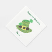 Zickzack Kobelmütze, weißer St Paddy Serviette (Ecke)