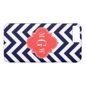 Zickzack Korallenrottquatrefolie 3 Monogramm Case-Mate iPhone Hülle (Rückseite (Horizontal))