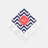Zickzack Korallenrottquatrefolie 3 Monogramm Serviette (Ecke)