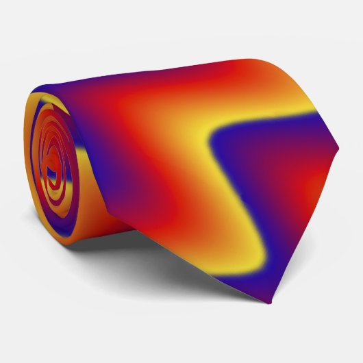 Zickzack-Krawatte, Rot, Blau, gelb Krawatte (Gerollt)
