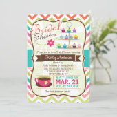 Zickzack Kuchen, Tee-Brautparty Einladung (Stehend Vorderseite)
