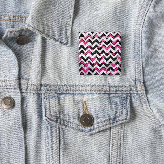 Zickzack Kuh - Hot Rosa und Schwarz Button (Beispiel)