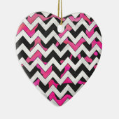 Zickzack Kuh - Hot Rosa und Schwarz Keramikornament (Rechts)
