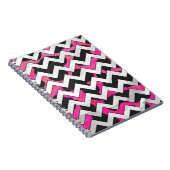 Zickzack Kuh - Hot Rosa und Schwarz Notizblock (Rechte Seite)