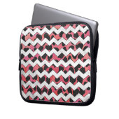 Zickzack Kuh Rosa und Schwarz Laptopschutzhülle (Vorderseite Links)