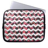 Zickzack Kuh Rosa und Schwarz Laptopschutzhülle (Vorderseite)