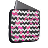 Zickzack Kuh Rosa und Schwarz Laptopschutzhülle (Vorne Rechts)