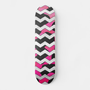 Zickzack Kuh Rosa und Schwarz Skateboard