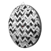 Zickzack Kuh schwarz und weiß Dartscheibe (Vorderseite rechts)