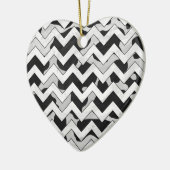 Zickzack Kuh schwarz und weiß Keramik Ornament (Links)