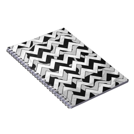 Zickzack Kuh schwarz und weiß Notizblock (Rechte Seite)