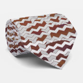 Zickzack Kuhbraun und Weißdruck Krawatte (Gerollt)