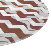 Zickzack Kuhbraun und Weißdruck Schneidebrett (Ecke)