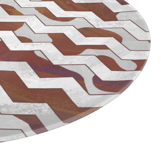 Zickzack Kuhbraun und Weißdruck Schneidebrett (Ecke)
