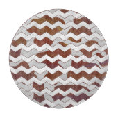 Zickzack Kuhbraun und Weißdruck Schneidebrett (Vorderseite)