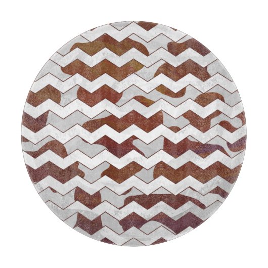 Zickzack Kuhbraun und Weißdruck Schneidebrett (Vorderseite)