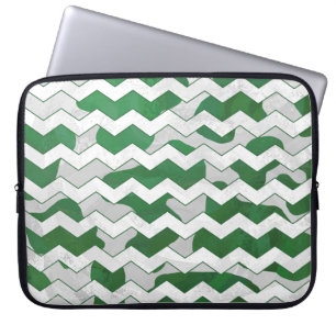 Zickzack Kuhgrün und Weiß Laptopschutzhülle