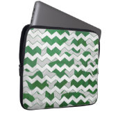 Zickzack Kuhgrün und Weiß Laptopschutzhülle (Vorne Rechts)
