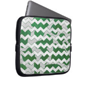 Zickzack Kuhgrün und Weiß Laptopschutzhülle (Vorne Rechts)