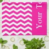 Zickzack kundengerechtes der Südstrand-Rosa-Welle Geschirrtuch (Gefaltet)