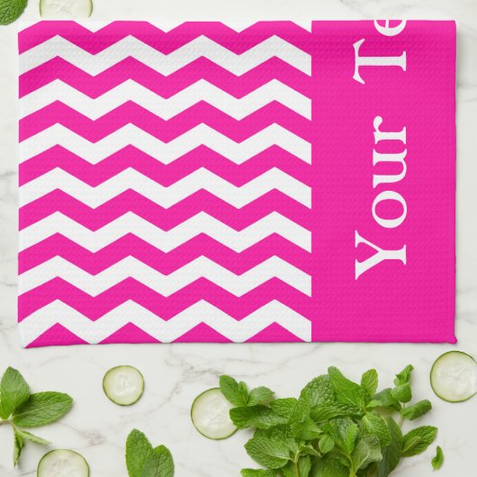 Zickzack kundengerechtes der Südstrand-Rosa-Welle Geschirrtuch (Gefaltet)