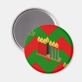 Zickzack Kwanzaa Magnet (Vorderseite/Rückseite)