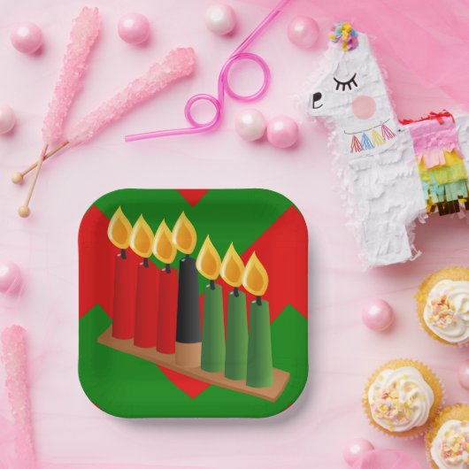 Zickzack Kwanzaa Pappteller (Party)