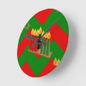 Zickzack Kwanzaa Runde Wanduhr (Winkel)