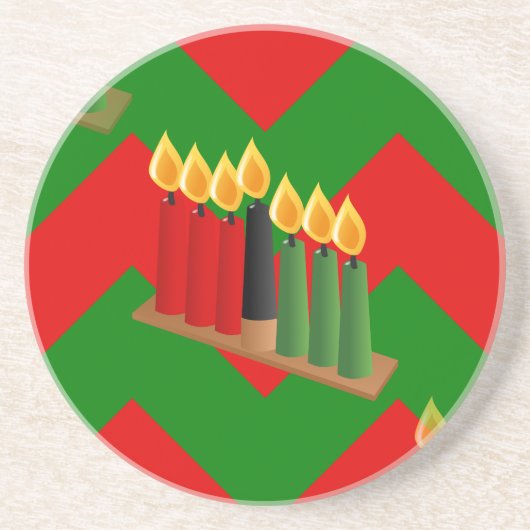 Zickzack Kwanzaa Sandstein Untersetzer (Vorne)