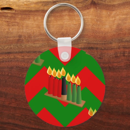Zickzack Kwanzaa Schlüsselanhänger (Vorderseite)