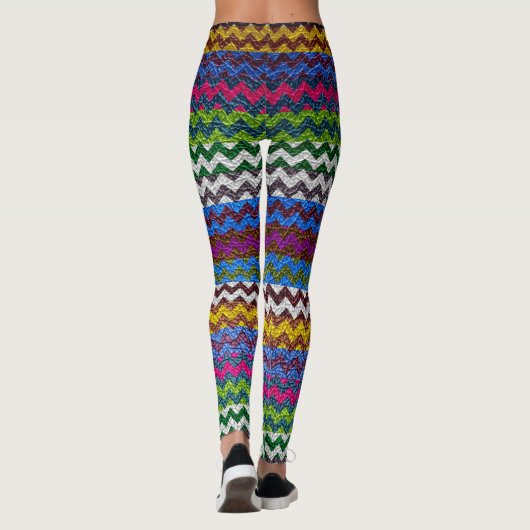Zickzack Leder Leggings (Rückseite)