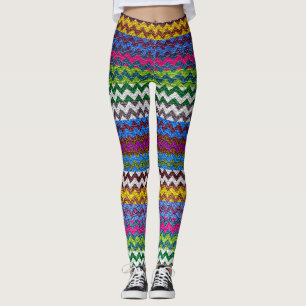 Zickzack Leder Leggings