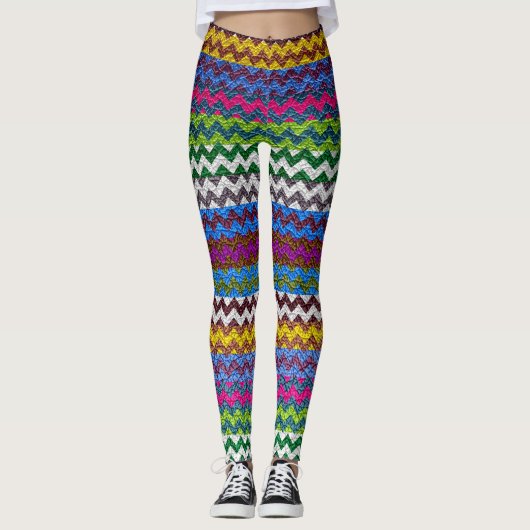 Zickzack Leder Leggings (Vorderseite)