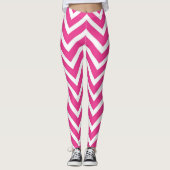 Zickzack Leggings in Rosa und Weiß (Vorderseite)