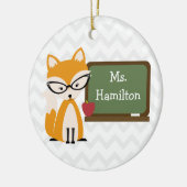 Zickzack Lehrer Fox an der Tafel Keramikornament (Links)