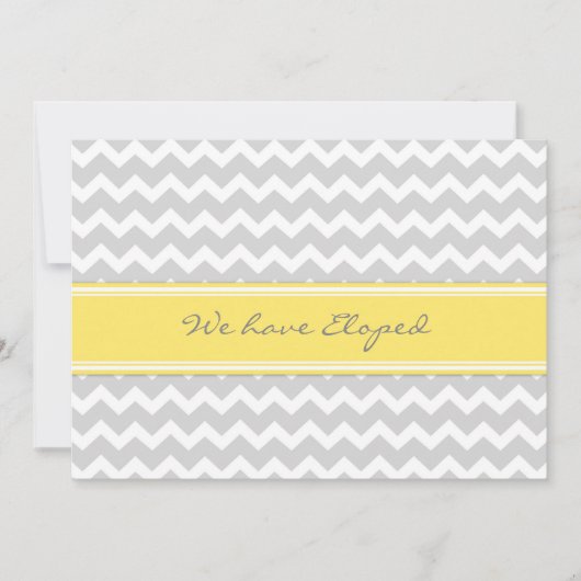 Zickzack Lemon Gray Elopement Announctions Cards Ankündigung (Vorderseite)