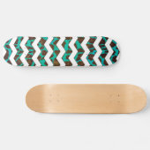 Zickzack Leopard, braun und Aquamarin Skateboard (Horizontal)