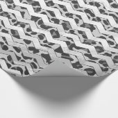 Zickzack Leopard, grau und leicht grau Geschenkpapier (Ecke)