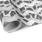 Zickzack Leopard, grau und leicht grau Geschenkpapier (Rolleneckpunkt)