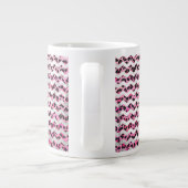Zickzack Leoparden in Schwarz und Heiß Rosa Jumbo-Tasse (Rückseite)