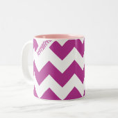 Zickzack lila zweifarbige tasse (Vorderseite Links)