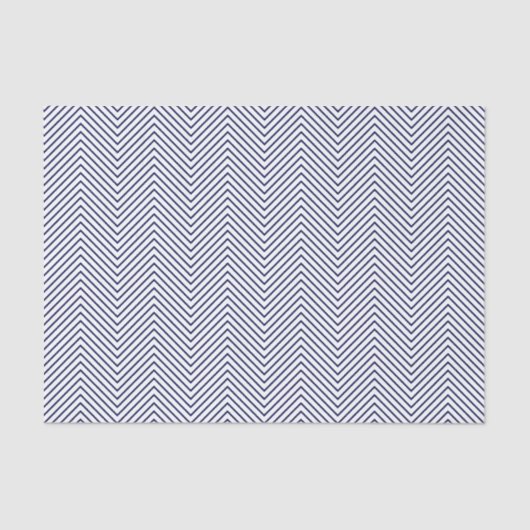 Zickzack Line Tissue Paper - Navy Blue on White Seidenpapier (Vorderseite)