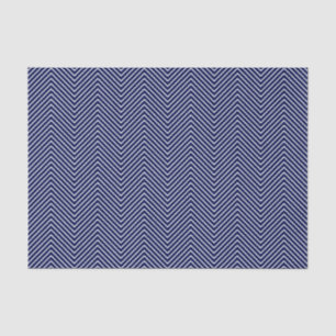 Zickzack Line Tissue Paper - White on Navy Blue Seidenpapier