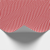 Zickzack Line Wrapping Paper - White on Dark Red X Geschenkpapier (Ecke)